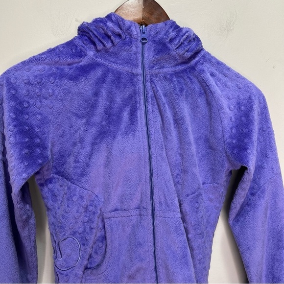 Triple Flip Purple Bubble Dot Fleece Zip up Sweater Size 10 - Picture 3 of 12